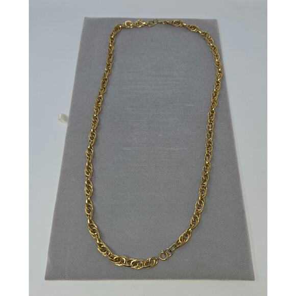 Vintage Gold Tone Interlocking Double Oval Link Gold Chain 32" Circle Link - Picture 1 of 16